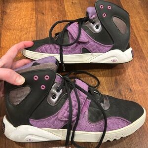 Womens Adidas Round House Mid - G56813 - Black Purple White Trainers Size 9